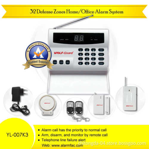Telephone Line Auto-Dial House Protection Security Alarm System Wireless (YL-007K3)